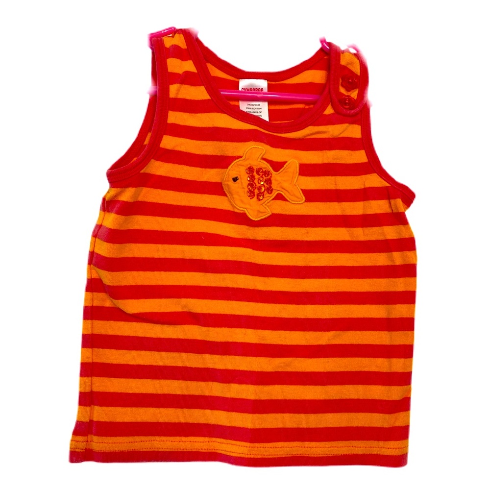Gymboree Tank Shirt Orange/red stripes Sz 5